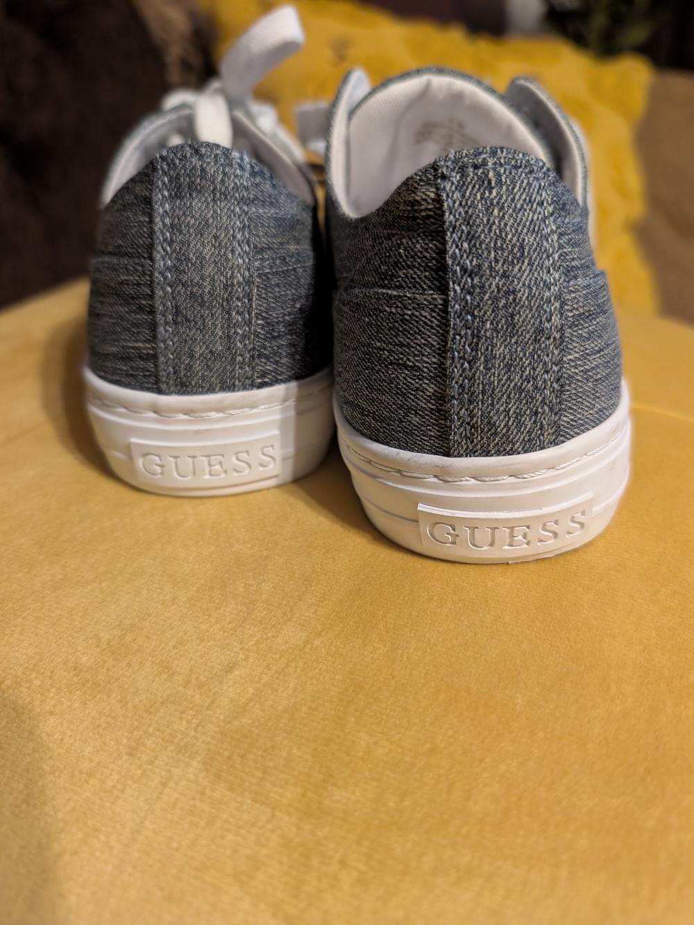 GUESS Kids Denim-Style Gray & White Lace-Up Sneakers - Picture 8 of 13